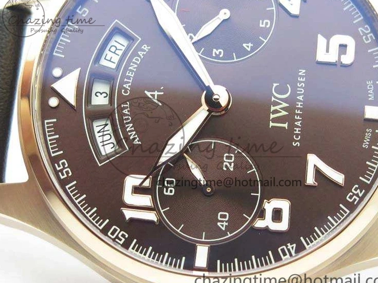 MIROTIME 0226 Popular Big Pilot Real PR IW502706 RG YLF 1:1 Best Edition Brown Dial On Calfskin Strap A 7223